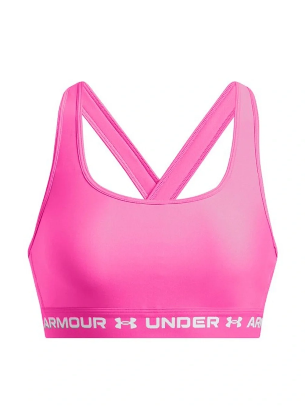 UNDER ARMOUR Cross Back Mid Sports Compression Bra Pink XL $35 EUC KL